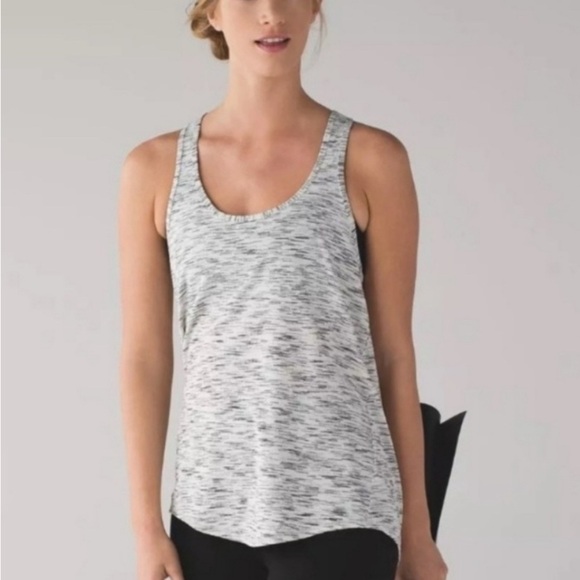 Lululemon Athletica | Racerback Tank Top Split Back | Space Dye - Black / White - Picture 2 of 5